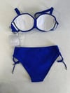 Kadın Saks Mavi Taş İşlemeli Astarlı Bikini Takım HZL25S-LC3361