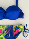 Kadın Saks Mavi Taş İşlemeli Astarlı Bikini Takım HZL25S-LC3334