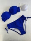 Kadın Saks Mavi Taş İşlemeli Astarlı Bikini Takım HZL25S-LC3361