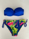 Kadın Saks Mavi Taş İşlemeli Astarlı Bikini Takım HZL25S-LC3334