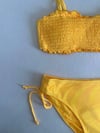 Kadın Sarı Büzgülü Astarlı Bikini Takım HZL25S-LC3349