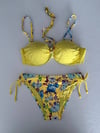 Kadın Sarı Taş İşlemeli Astarlı Bikini Takım HZL25S-LC208