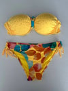 Kadın Sarı Taş İşlemeli Astarlı Bikini Takım HZL25S-LC207
