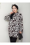 Kadın Şık Tüy Desen Standart Beden Oversize Tesettür Gömlek YS25-LV002