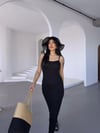Kadın Siyah Ayarlanabilir Askılı Midi Boy Elbise HZL25S-FRY122921
