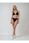 Kadın Siyah Boyundan İp Bağlamalı Üçgen Bikini Takımı HZL25S-LC5005