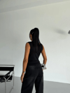 Kadın Siyah Büzgülü Kolsuz Sandy Bluz HZL26W-FRY122751