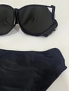 Kadın Siyah Çok Renk Desenli  Astarlı Büyük Beden Bikini Takımı HZL25S-LC06