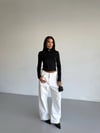 Kadın Siyah Dalgıç Kumaş Fermuar Kapamalı Parmak Geçirmeli Sweatshirt HZL25W-FRY123441