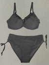 Kadın Siyah Desenli Büyük Beden Astarlı Bikini Takım HZL25S-LC4004
