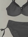 Kadın Siyah Desenli Büyük Beden Astarlı Bikini Takım HZL25S-LC4004