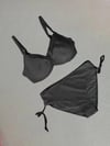 Kadın Siyah Desenli Büyük Beden Astarlı Bikini Takım HZL25S-LC4004