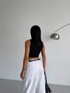 Kadın Siyah Fitilli Kaşkorse Crop Bluz HZL25S-FRY123171