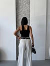 Kadın Siyah Halter Yaka Metal Detaylı Şık Crop Bluz HZL25S-FRY123251