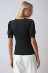 Kadın Siyah Kare Yaka Örme Bluz HZL22W-BD104091
