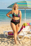 Kadın Siyah Mor Yeşil Büyük Beden Astarlı Bikini Takım HZL25S-LC21202