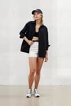 Kadın Siyah Oversize Uzun Basic Gömlek HZL22W-BD139001
