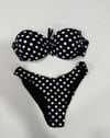 Kadın Siyah Puantiyeli Astarlı Bikini Takım HZL25S-LC2223