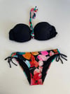 Kadın Siyah Taş İşlemeli Astarlı Bikini Takım HZL25S-LC207