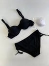 Kadın Siyah Taş İşlemeli Astarlı Bikini Takım HZL25S-LC3361