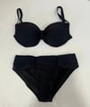 Kadın Siyah Taş İşlemeli Astarlı Büyük Beden Bikini Takımı HZL25S-LC01