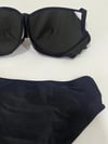 Kadın Siyah Taş İşlemeli Astarlı Büyük Beden Bikini Takımı HZL25S-LC01