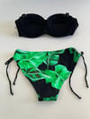 Kadın Siyah Toka Detaylı Yeşil Desen Bikini Takım HZL25S-LC3352