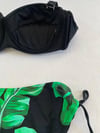 Kadın Siyah Toka Detaylı Yeşil Desen Bikini Takım HZL25S-LC3352