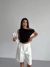 Kadın Siyah Yandan Drapeli Kayık Yaka Sandy Bluz HZL25S-FRY123201