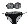 Kadın Siyah Zincir Desenli Astarlı Bikini Takım HZL24S-LC206