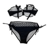 Kadın Siyah Zincir Desenli Astarlı Bikini Takım HZL24S-LC206