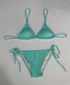 Kadın Su Yeşili Boyundan İp Bağlamalı Üçgen Bikini Takımı HZL25S-LC5005