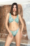 Kadın Turkuaz Mavi Halka Detaylı Büyük Üçgen  Bikini Takım HZL24S-AR1610