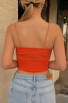 Kadın Turuncu İp Askılı Örme Büstiyer HZL24S-ZK12001