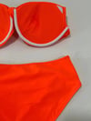 Kadın Turuncu Taş İşlemeli Astarlı Büyük Beden Bikini Takımı HZL25S-LC01