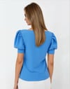 Kadın Yeni Mavi Kare Yaka Örme Bluz HZL22W-BD104091