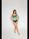 Kadın Yeşil Lacivert Desenli Astarlı Bikini Takımı HZL25S-LC25143