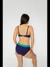 Kadın Yeşil Lacivert Desenli Astarlı Bikini Takımı HZL25S-LC25143