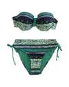 Kadın Yeşil Taş İşlemeli Etnik Desenli Astarlı Bikini Takımı HZL25S-LC3305