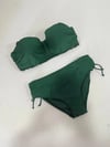 Kadın Zümrüt Yeşili Çiçek Desenli Elbise Model  Slipli Tankini HZL24S-LC4009