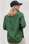 Kadın Zümrüt Yeşili Oversize Uzun Basic Gömlek HZL22W-BD139001