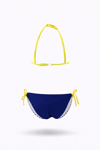 Kız Çocuk Lacivert Kelebek Desenli  2-8 Yaş Üçken Bikini Takım HZL24S-LC2134