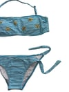 Kız Çocuk Mavi Beyaz Çizgili Arı Çıkartmalı 4-12 Yaş Straplez Bikini Takım HZL24S-LC3228