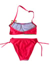 Kız Çocuk Neon Pembe Desenli  2-8 Yaş Straplez Bikini Takım HZL24S-LC3652