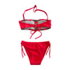 Kız Çocuk Neon Pembe Unicorn Desenli  2-8 Yaş Straplez Bikini Takım HZL24S-LC3658