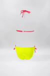 Kız Çocuk Neon Sarı Kitty Glow Desenli  4-14 Yaş Üçgen Bikini Takım HZL26S-LC2886