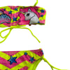Kız Çocuk Neon Sarı Unicorn Desenli  2-8 Yaş Straplez Bikini Takım HZL24S-LC3658