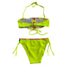 Kız Çocuk Neon Sarı Unicorn Desenli  2-8 Yaş Straplez Bikini Takım HZL24S-LC3658