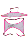Kız Çocuk Somon Neon Sarı Çok Renkli Astarlı 4-12 Yaş Straplez Bikini Takım HZL24S-LC6355