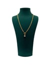 14 K Gold Renk Ezme Zincir Taşlı Top Nazar Uç Vip Kolye (50 CM)